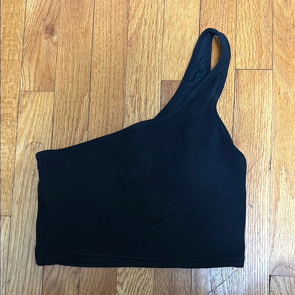 Black One-Shoulder Crop Top